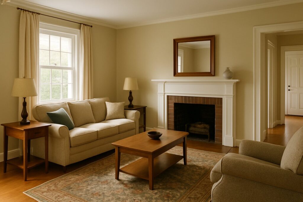 Intact painted walls in a well-kept older home